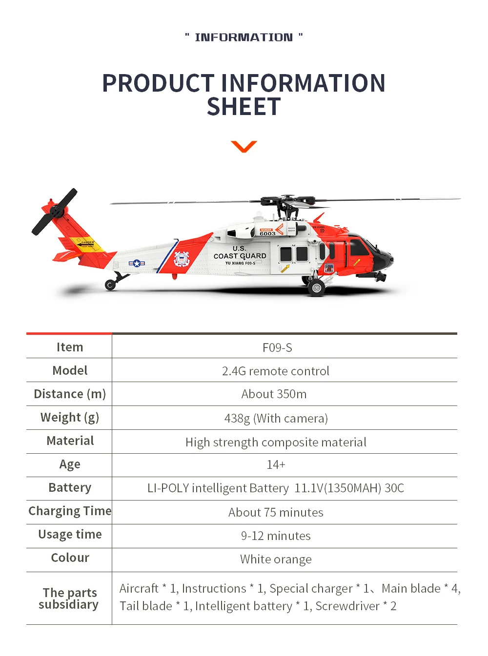 YU XIANG F09-S Battery 6CH  UH - Rc Helicopter Bag recension och pris