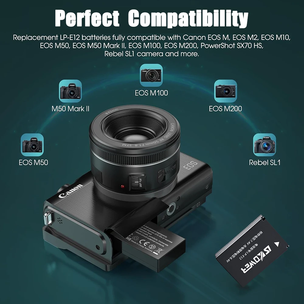 New LP-E12 Camera Battery for  - Canon Camera Eos M50 Mark Ii recension och pris